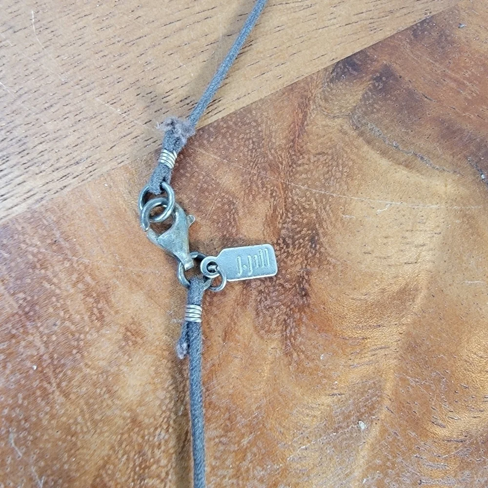 J. Jill Brown Pendant Necklace with Tassels On Rope